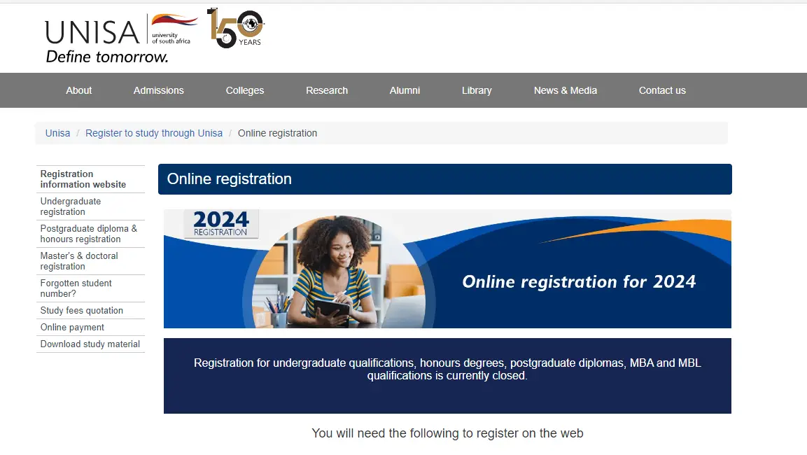 UNISA Online Registration Guide + Link (2024)